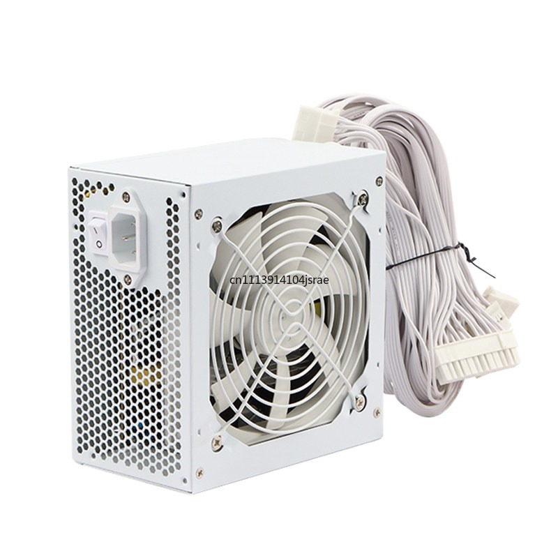 Power Supply 650W - Zuiver wit ATX-computerbehuizing, voeding 600W-650W-750W-850W-950W, stille