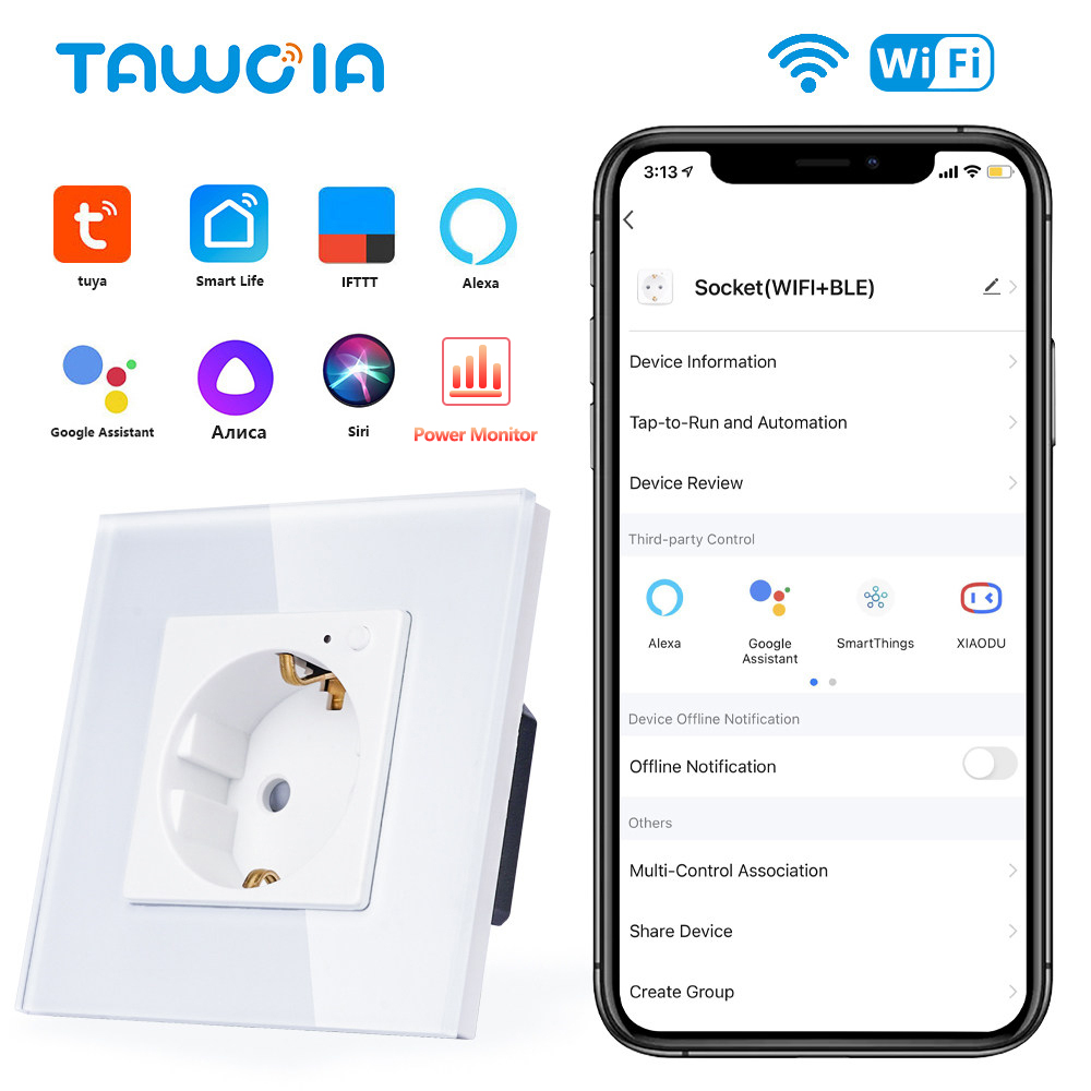Open Frame Power Supply - TAWOIA Wifi-stopcontact EU-standaard glazen frame Power