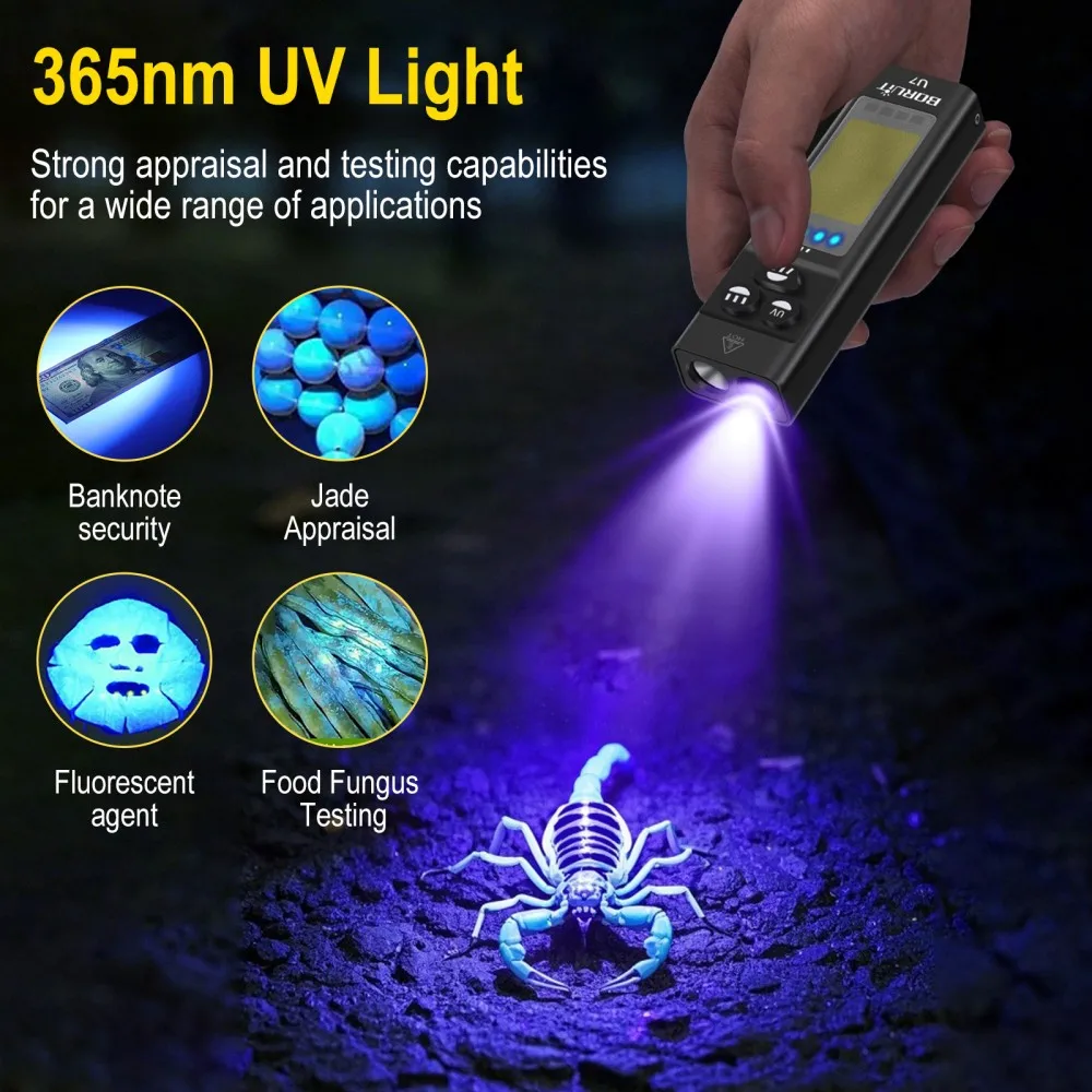 BORUiT U7 UV LED EDC Zaklamp 1 - Power Supply recensie en prijs