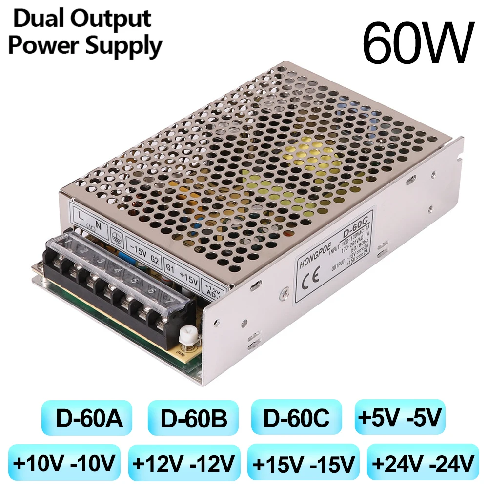 60W dubbele uitgang 5V 10V 12V - Smps Power Supply recensie en prijs