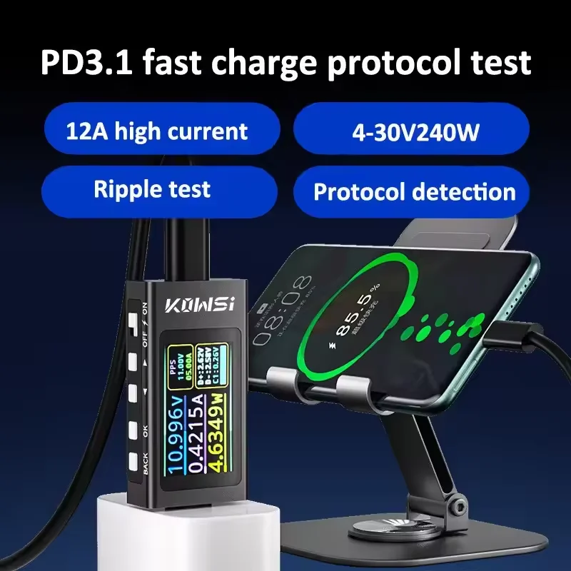 KWS-X1 Type-C stroom- en spann - Power Supply Tester recensie en prijs